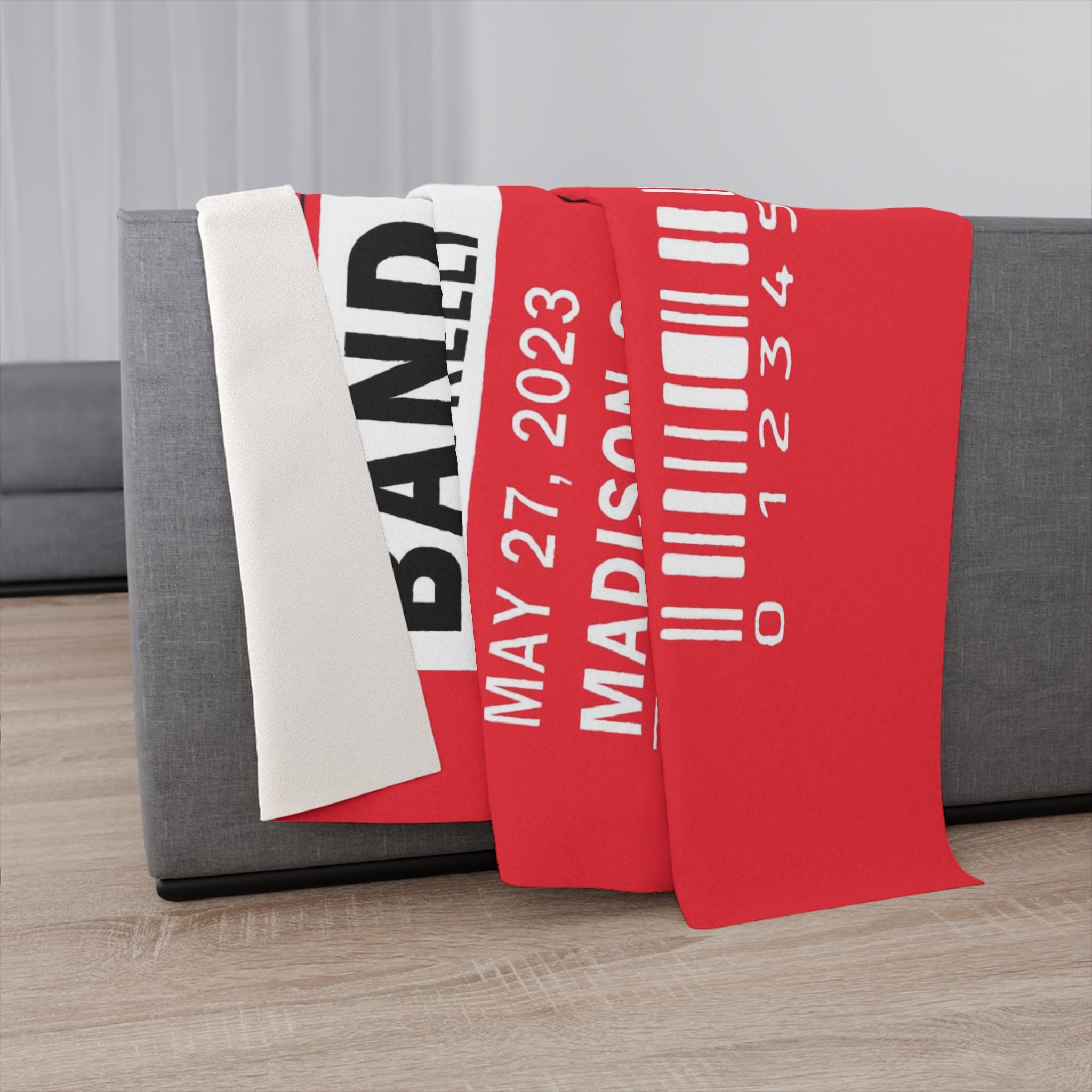 Customized Personalized Concert Ticket Music Gift Blanket Throw Blanket