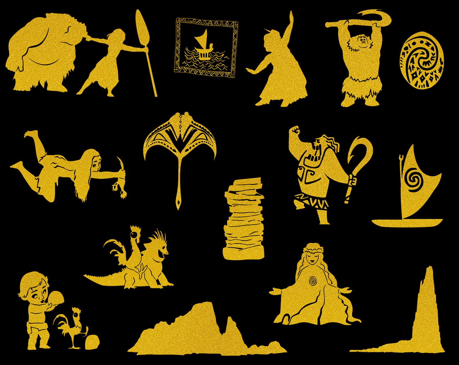 Download Maui moana silhouette svg editable te fiti tattoo chicken ...