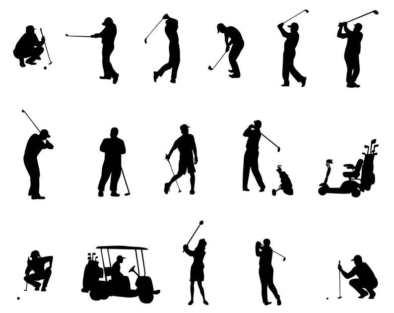 Golfer People Silhouette Game Svg Png Sport Ball Club Cart Men - Etsy