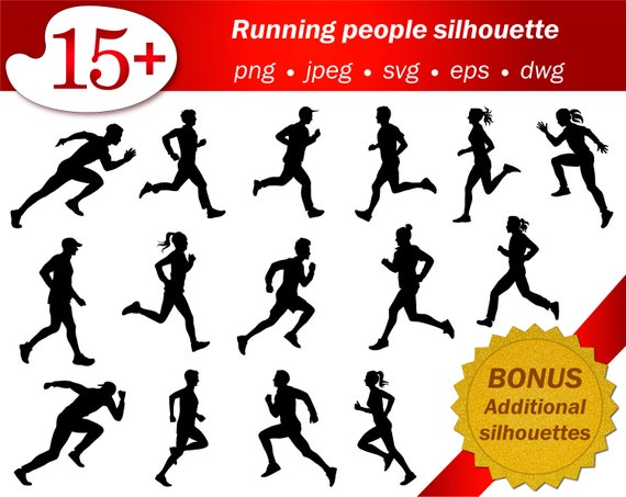 Download Running Man People Svg Silhouette Png Stencil Template Cameo Etsy