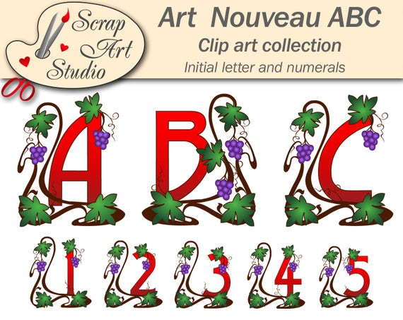 Alphabet Numeral Clip Art Vector Editable Invitation Party Etsy