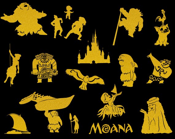 Download Disney Svg Moana Silhouette Maui Chicken Pig Castle Te Fiti Etsy