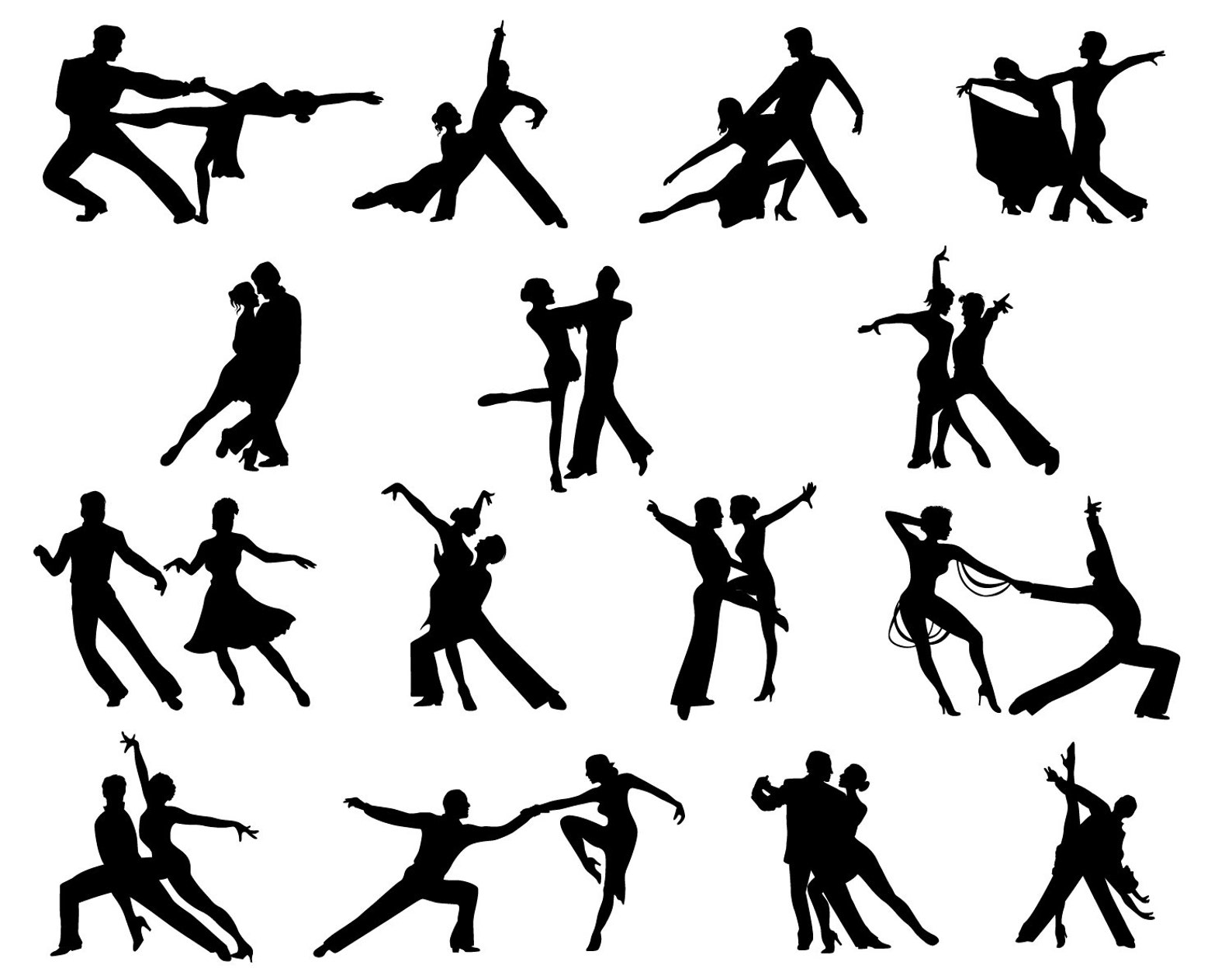 Silhouette SVG Ballroom Dancer People Silhouette Png Stencil - Etsy