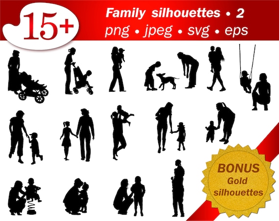 Download Parents Silhouette Svg People Family Cameo Circut Laser Etsy