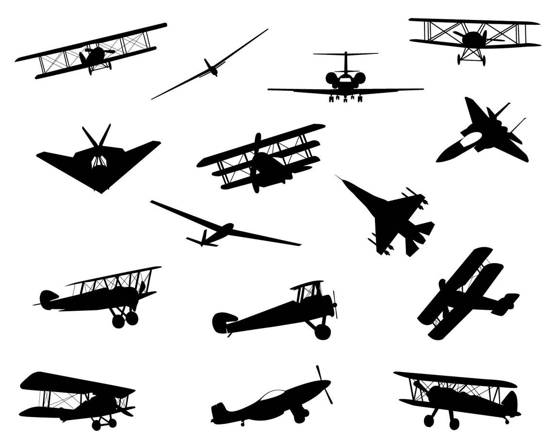 Planes Svg Silhouette Airplanes Png Stencil Template Cameo Free