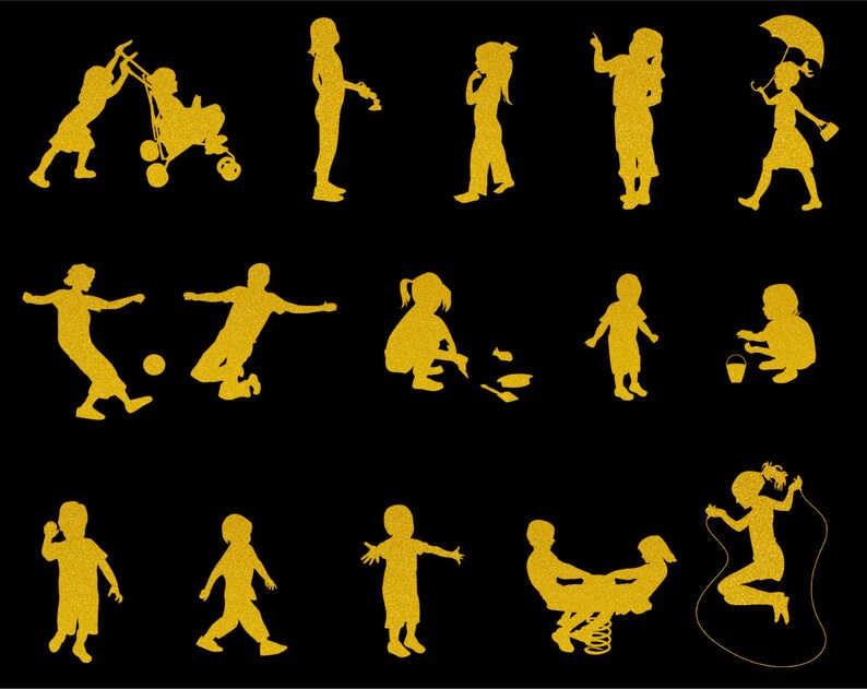 Download Children stencil SVG silhouette game cameo people toddler ...
