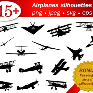 Aviões svg silhueta aviões png modelo de estêncil camafeu passageiro grátis svg avião avião de combate planador voo grátis aeronave svg