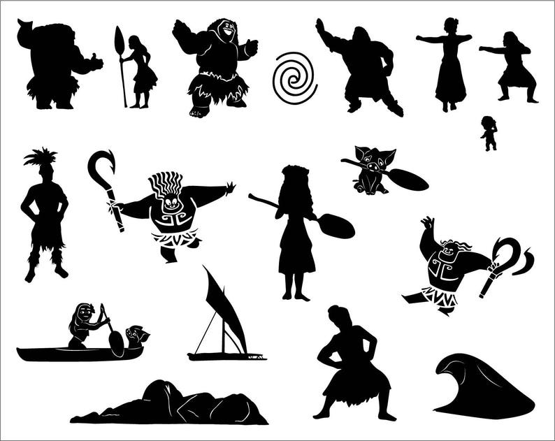 Download Moana maui svg silhouette disney picture stencil png ...