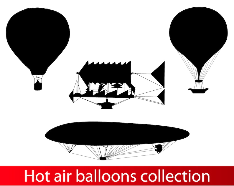 Airship svg silhouette zeppelin cameo historical balloon stencil template cricut laser cutting files printable art vector editable free png