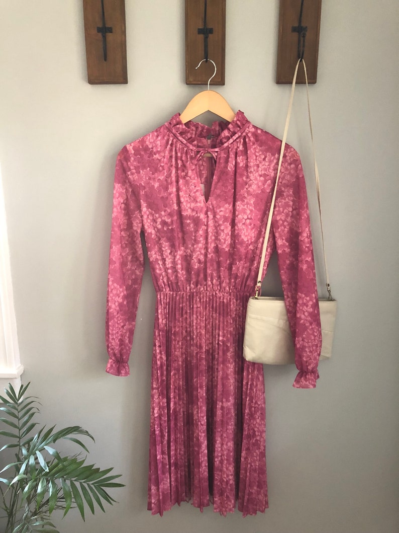 Pink Wedding Boho Eleanor: Vintage Floral Plum Dress Bohemian Purple Spring Dress Long-Sleeve Dress