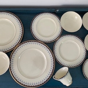 Consort by Minton | Crafted in England | Vintage Minton Royal Doulton | Blue & Gold Fine Bone China Set