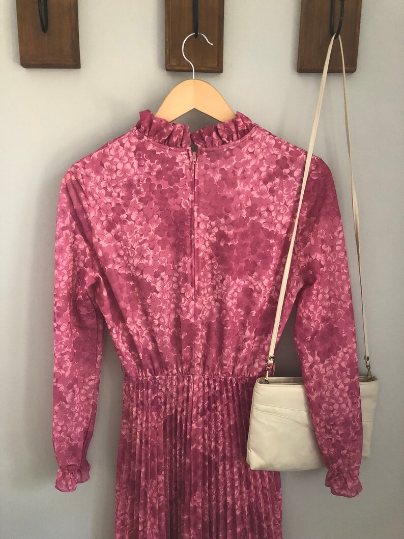 Pink Wedding Boho Eleanor: Vintage Floral Plum Dress Bohemian Purple Spring Dress Long-Sleeve Dress