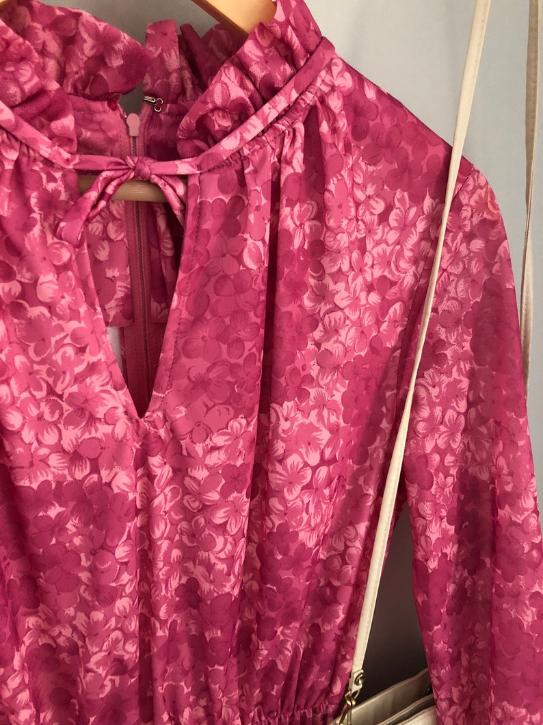 Pink Wedding Boho Eleanor: Vintage Floral Plum Dress Bohemian Purple Spring Dress Long-Sleeve Dress