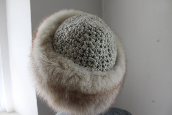 70s White Fox Fur Hat