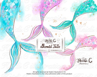 watercolor mermaid tail clipart,mermaid tails clipart,mermaid tails clip art,mermaid clipart,mermaids clipart, mermaid tails graphics, pink