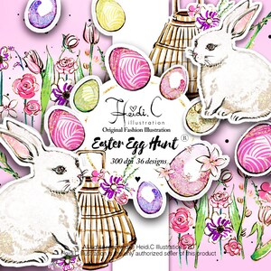 Easter Clipart Easter Egg Clip art Easter Bunny Clipart Happy Easter Clipart Rabbit Clipart Spring Clipart Easter Egg Hunt Watercolor Easter