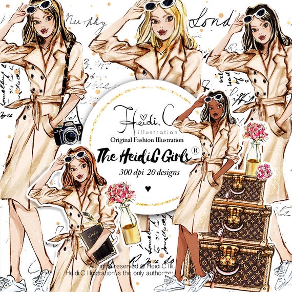 Fashion Clipart Camping Travel Clip Art Glamping Fashion | Etsy