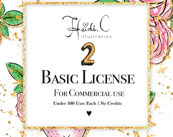 2 Basic Commercial License Bundle for Commercial Use of Clipart & Digital Paper Pack | Discount Package