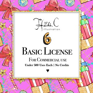 6 Basic Commercial Licenses Bundle for Commercial Use of Clipart & Digital Paper Pack | Discount Package