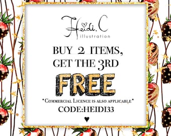 DISCOUNT COUPON: Buy Two - Get Three Items! - HeidiCIllustration