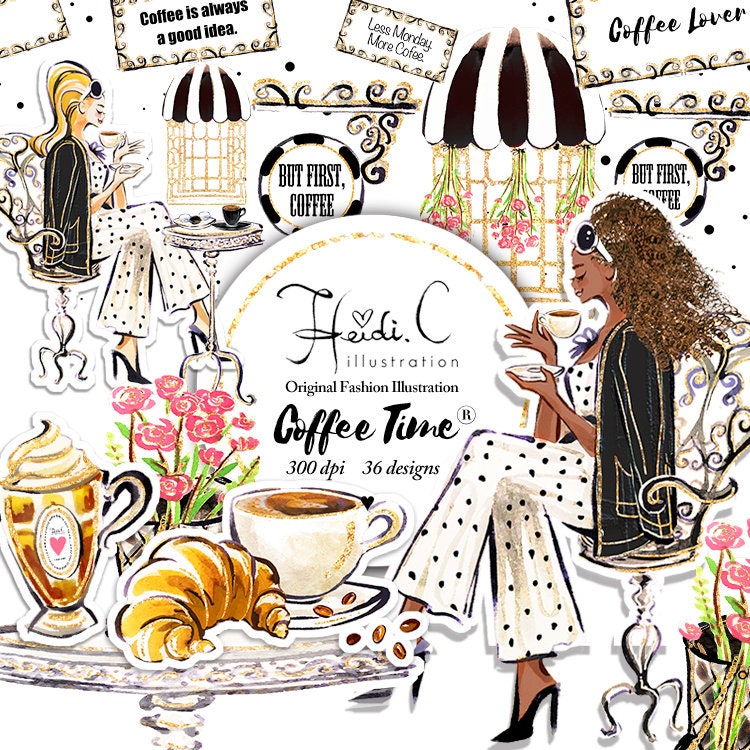 Fashion Coffee Clipart Espresso Cafe Clipart High Tea Clip ...