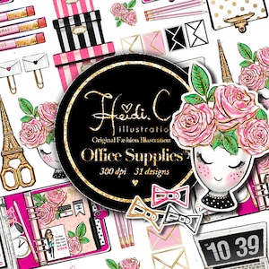 Girl Boss Clipart Pink Planner Office Clipart Glam Lady Boss Fashion Girly Clipart Bundle Planner Girl Clip Art Hand Painted Watercolor