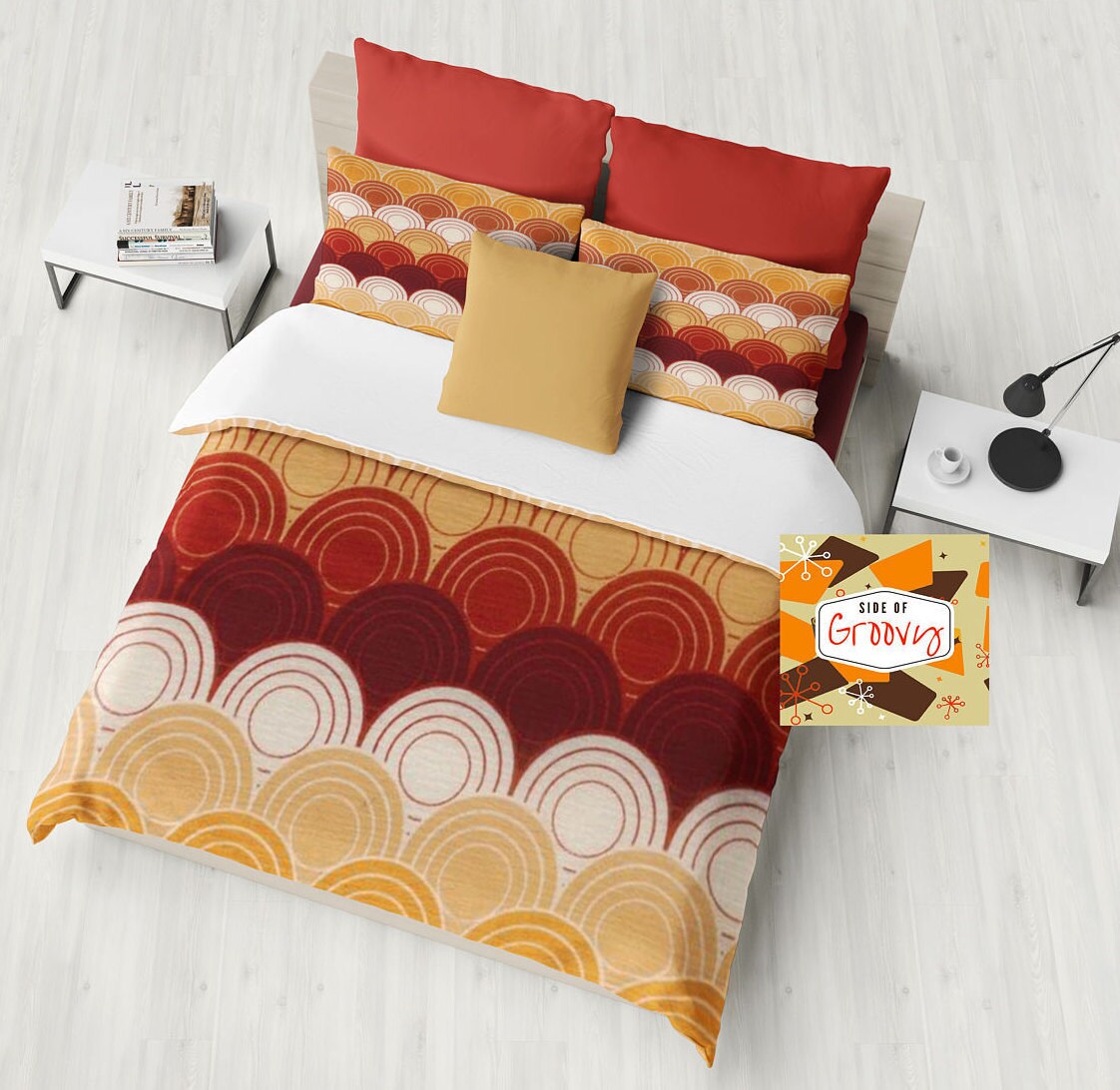Retro Duvet Cover Cool Duvet Cover Mid Century Duvet Cover Etsy