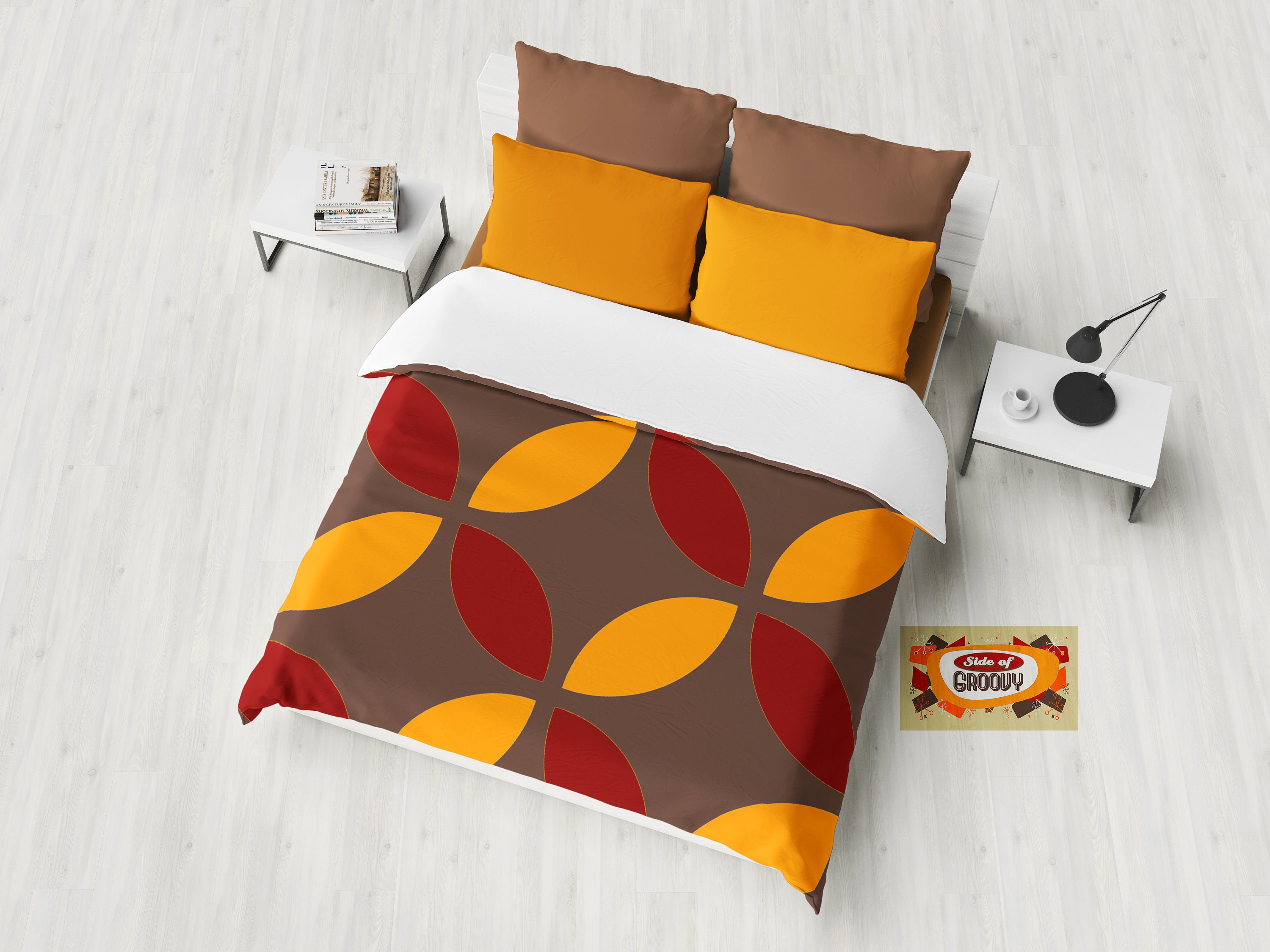 Retro Duvet Cover Retro Blanket Retro Bed Mid Century Etsy