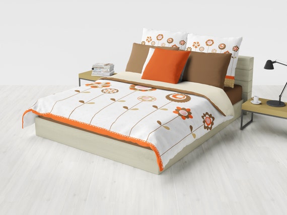 70 S Flower Duvet Cover Flower Duvet Retro Duvet Cover Etsy