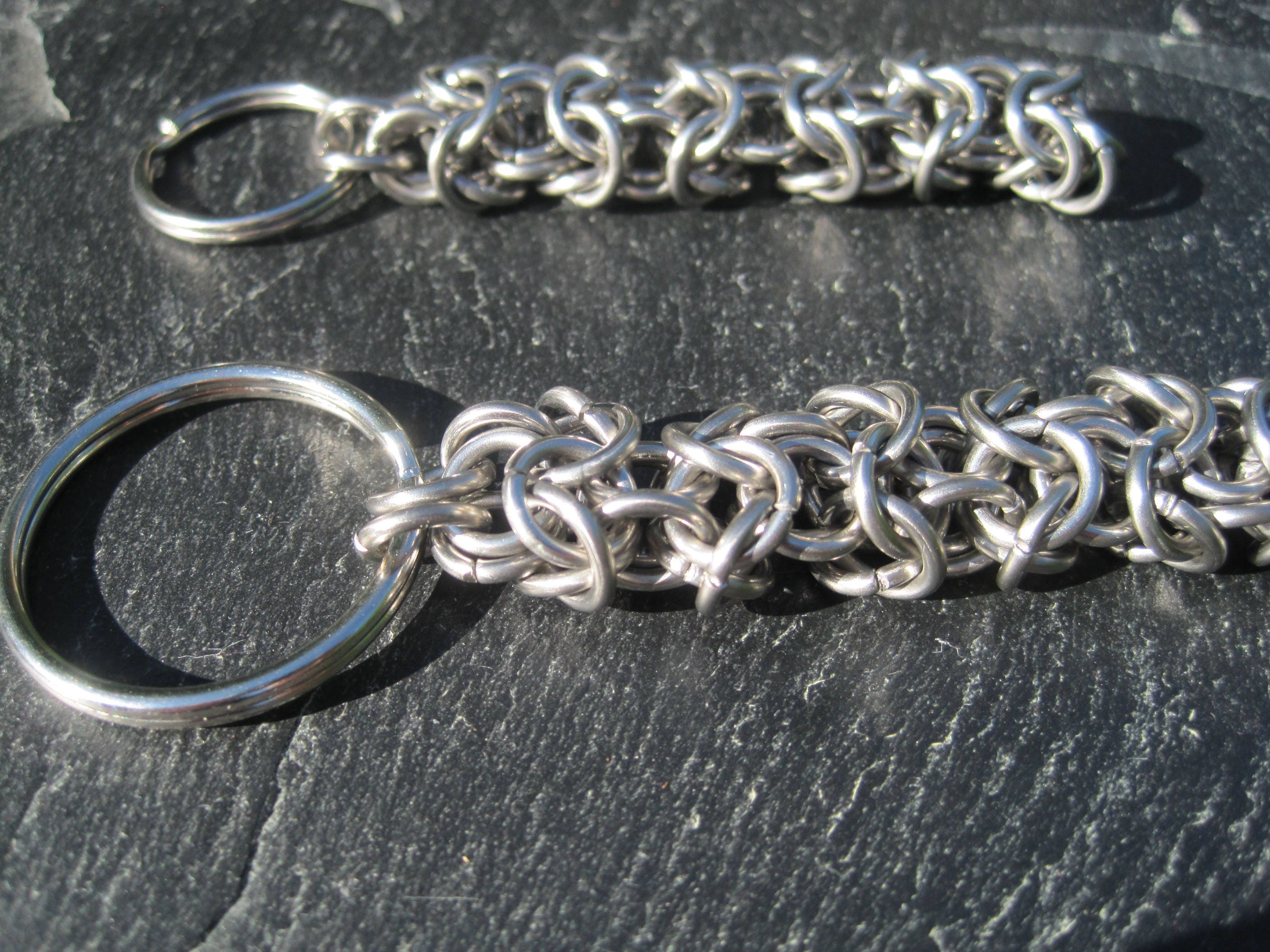 Steel Chainmaille Keychain Manly Keychain Metal Chainmail Etsy
