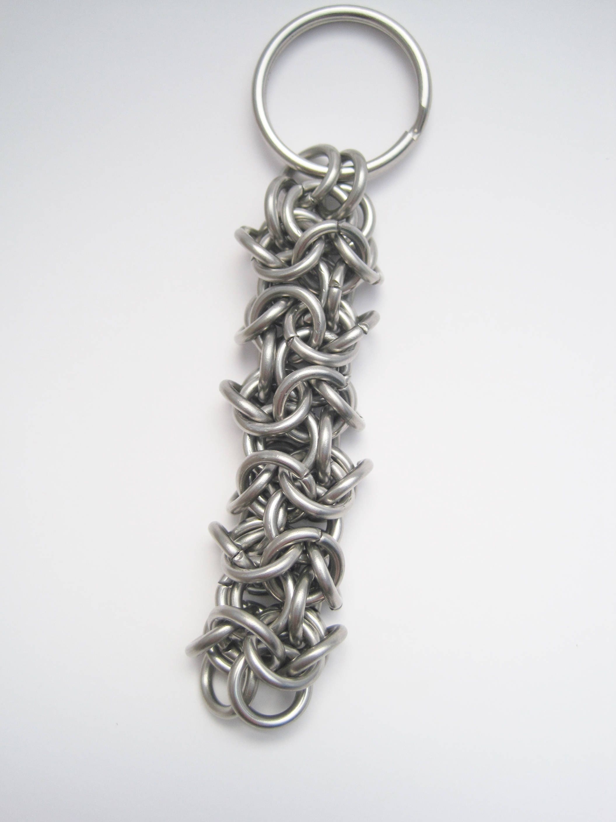 Steel Chainmaille Keychain Manly Keychain Metal Chainmail Etsy