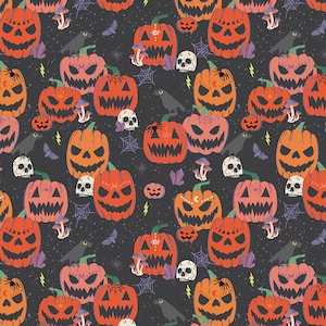 Mystical Halloween Scary Pumpkins Paintbrush Studio Cotton Fabric Trick Treat