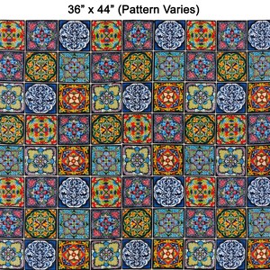 Royal Mexican Talavera Poblana Tile Cotton Fabric Panel Fiesta Collection CHOOSE SIZE image 5