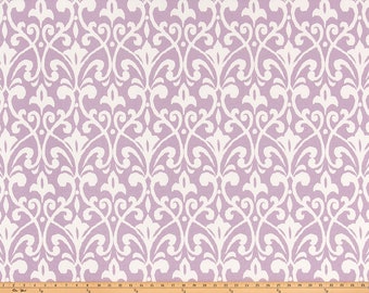 Field Orchid Premier Prints 7oz Cotton Canvas Fabric Purple Lilac Fleur-de-Lis