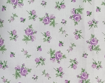 Lilac Tossed Tiny Rose Cotton Fabric Timeless Treasures Cottage Charm Collection