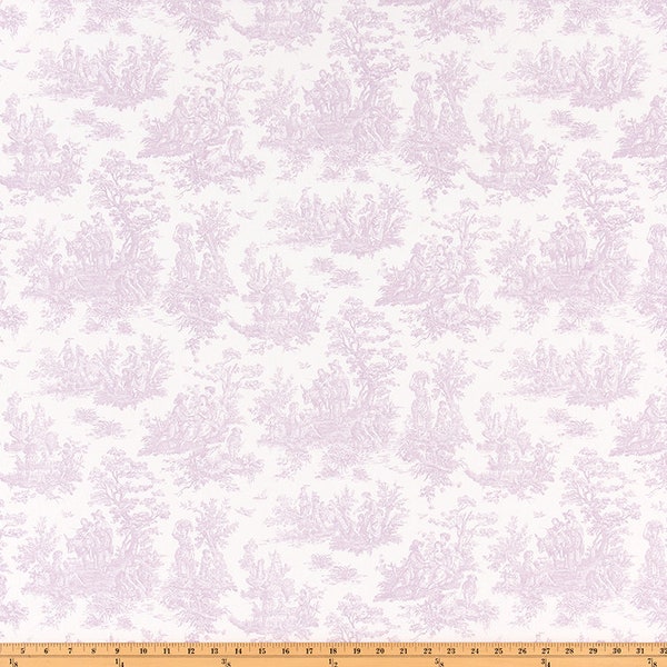 Jamestown Orchid Premier Prints 7oz Cotton Canvas Fabric Purple French Toile