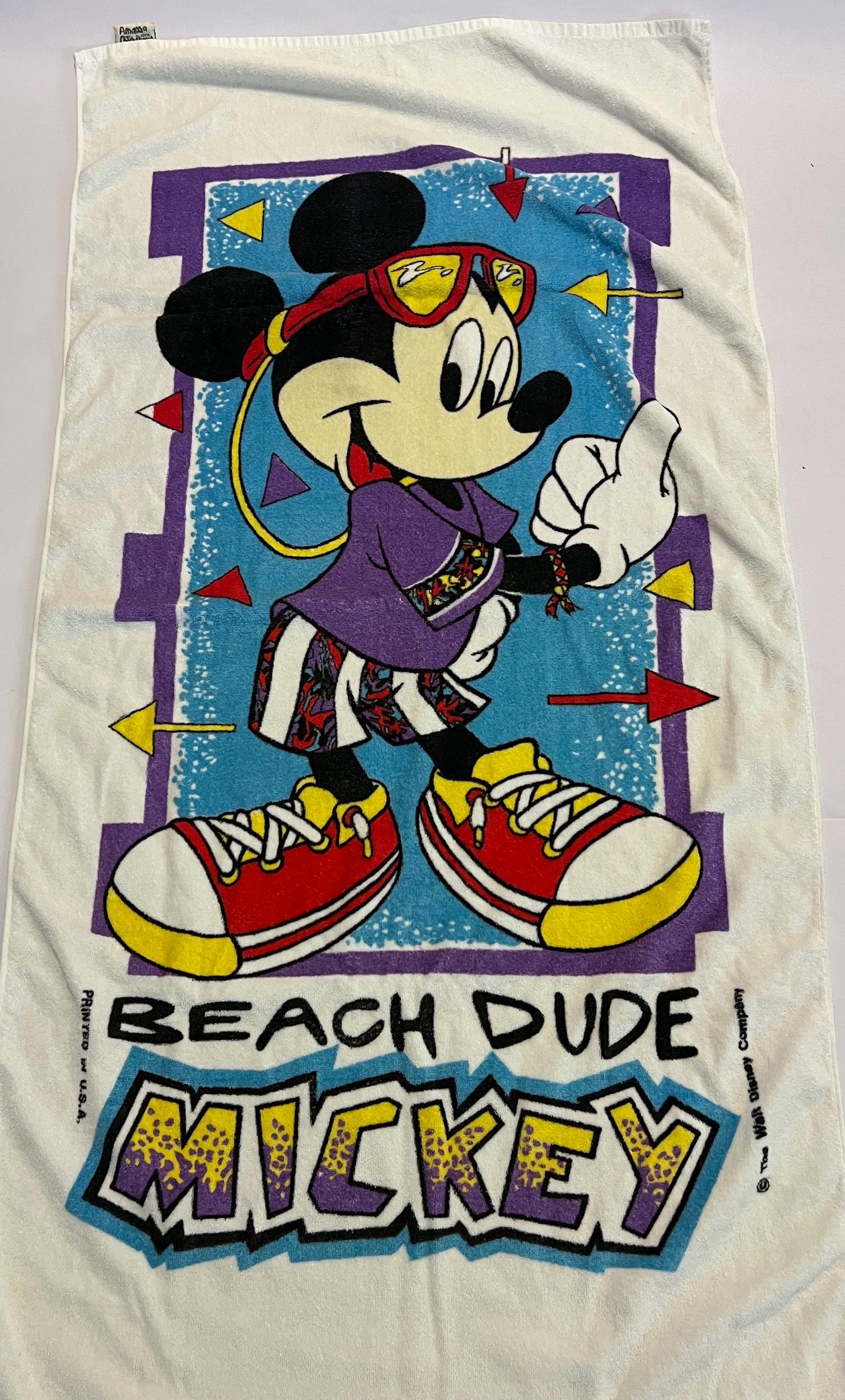 Vintage Franco Walt Disney Beach Dude Mickey Mouse Beach Towel - Etsy