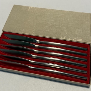 Vintage Chef LeBlanc Cutlery 6 Piece Knife Mid Century Modern Stainless Steel