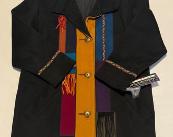 Kurtka z wełny merino westernowej Marylou Ozbolt Storer w stylu vintage – rozmiar damski M