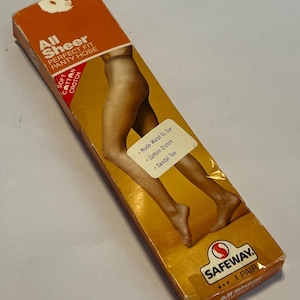 Vintage Safeway Panty Hose: All Sheer Nylon Hosiery, Medium