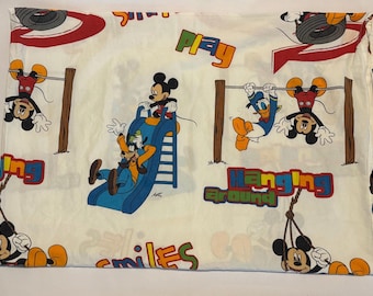 Sábana ajustable vintage de Disney Mickey Mouse y el Pato Donald, tamaño individual, sin funda de almohada