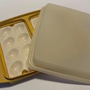 Vintage Tupperware Ernte Gold Gelb Teufel Eierhalter Hält 16 Eier
