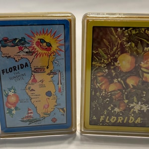 Vintage Florida Spielkarten x 2 Neue Decks Florida Karte Orangen