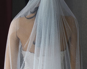 long sparkly wedding veils