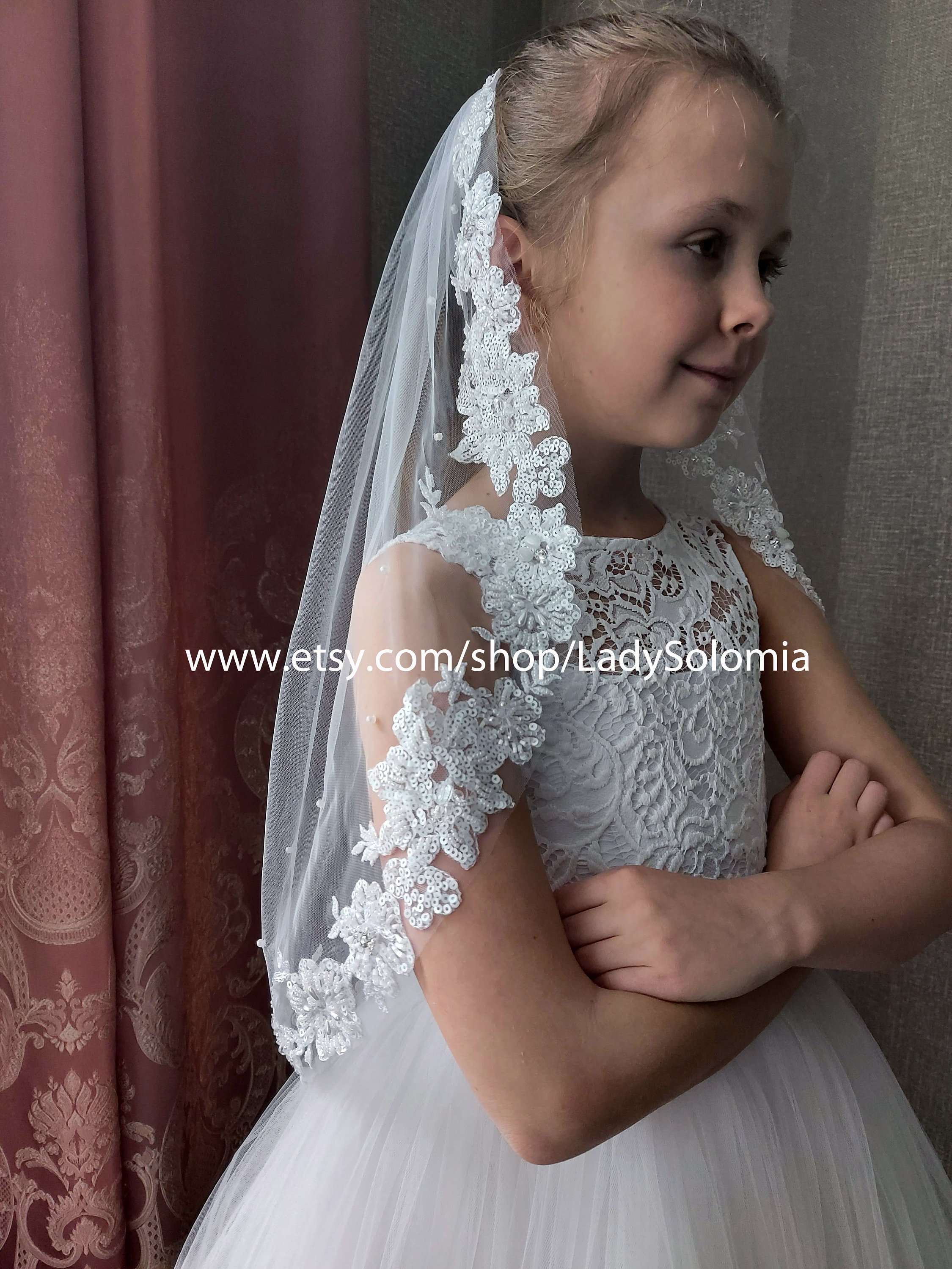 36" Lace Mantilla First Communion Veil - [Consumer