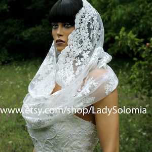 Katholische Mantilla, Hochzeitsschal, Spitzenkopfbedeckung, katholischer Schleier, religiöse Kopfbedeckung, katholischer Kapellenschleier, orthodoxer Schleier