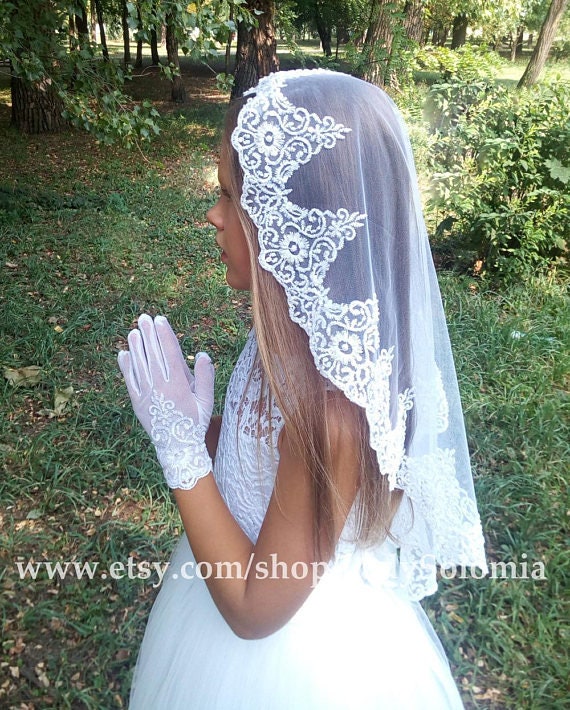 Ivory communion veil White first 
