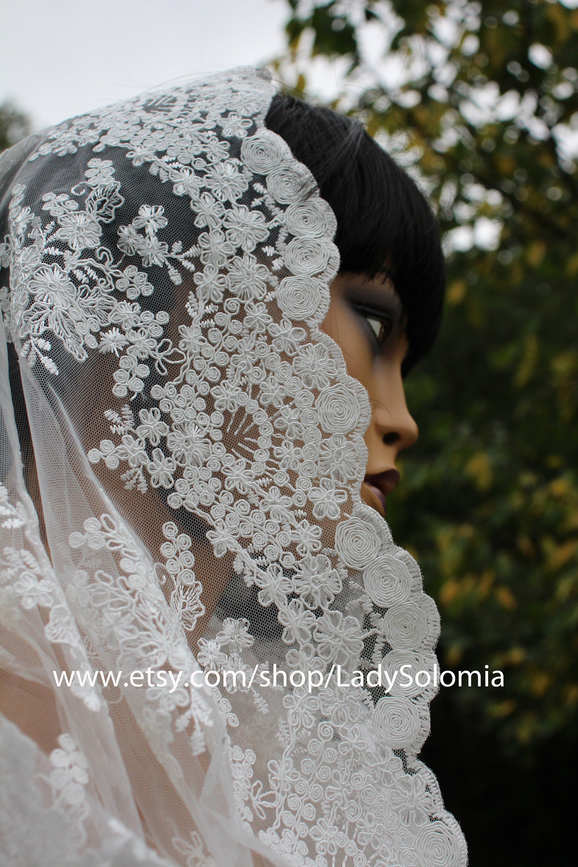 LUCKGONI Foulard De Fête élégant En Dentelle Mantilla Voile