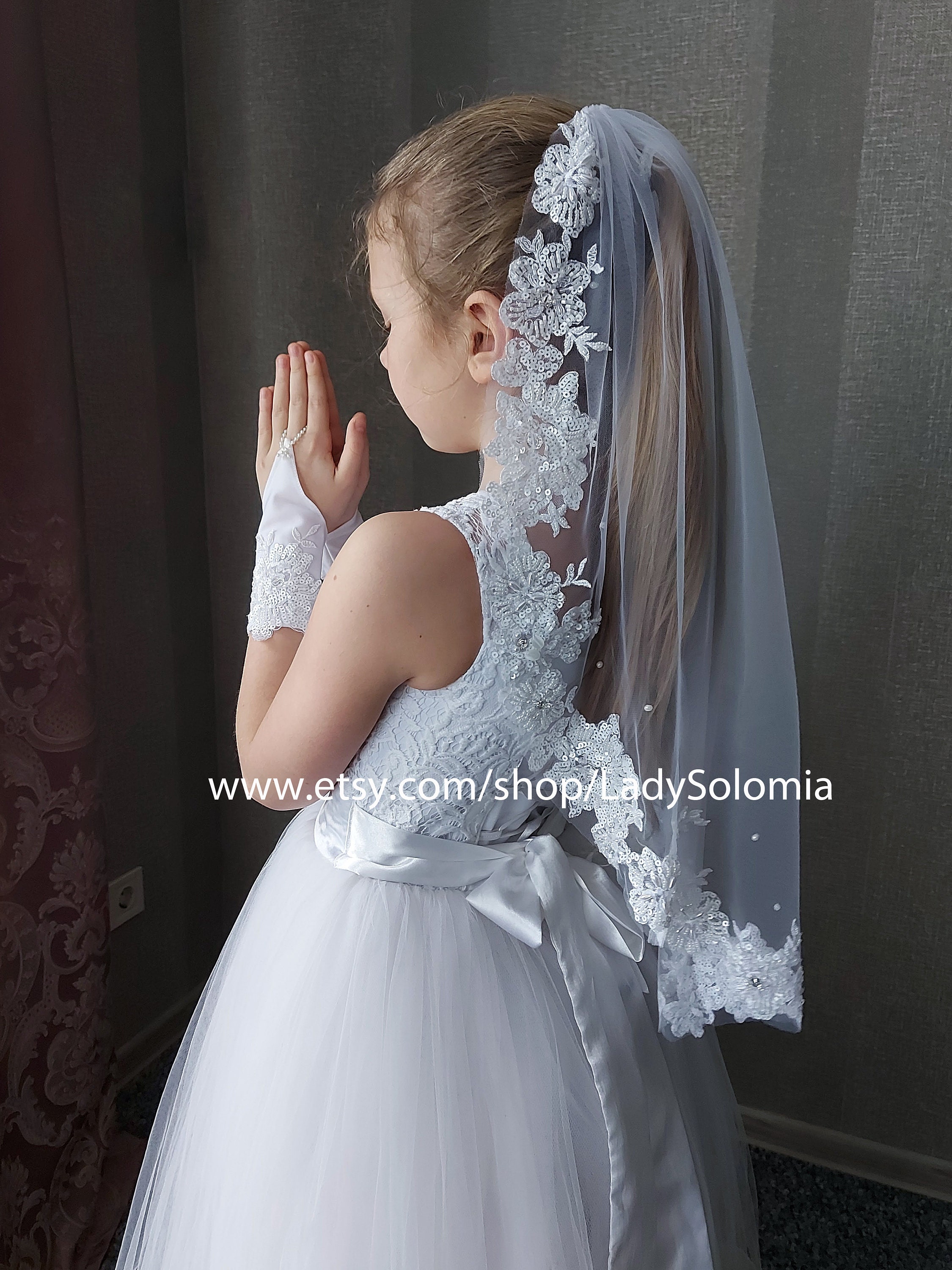 Lace First Communion Veil