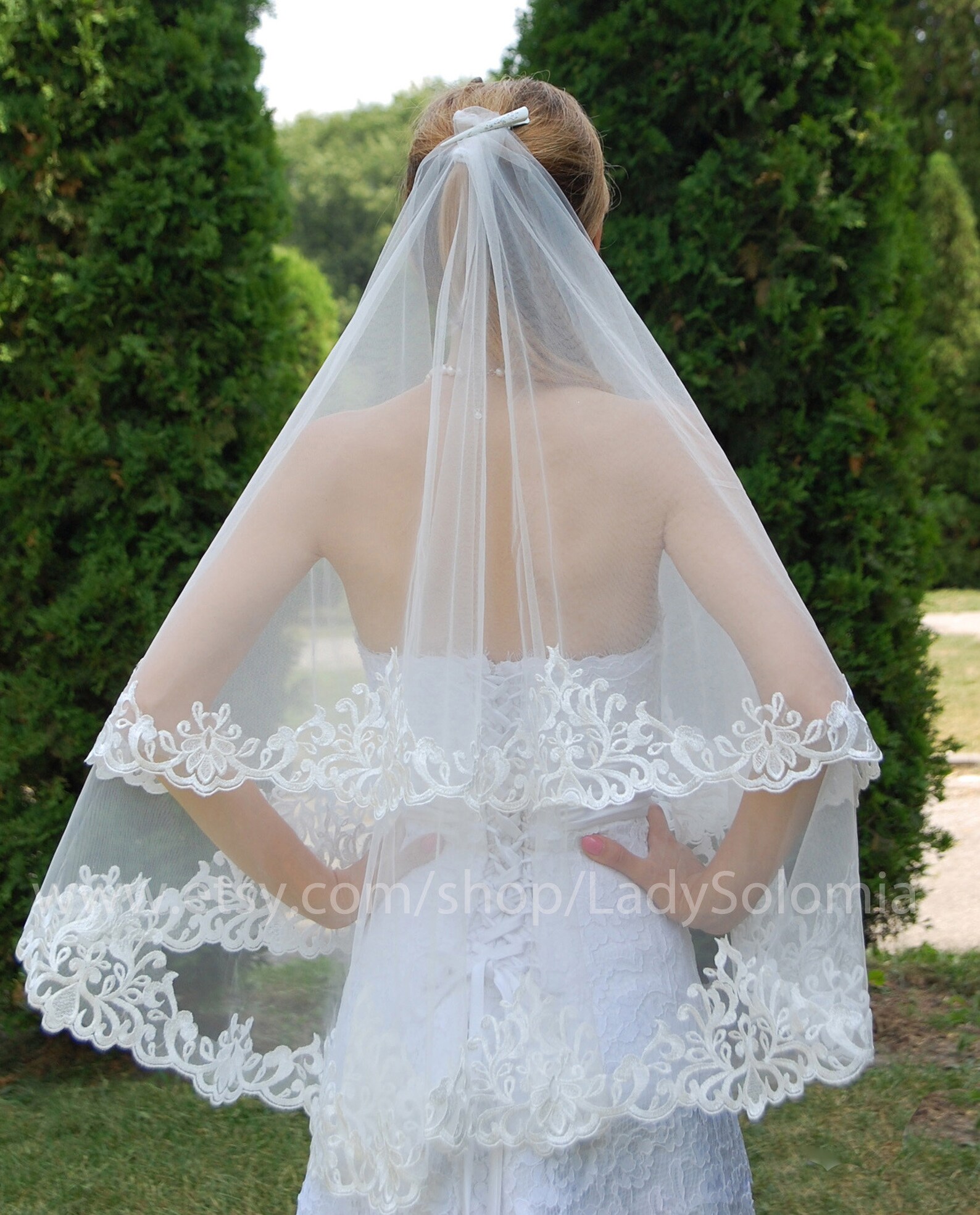 Light Ivory Veil Cathedral Wedding Veil Cathedral Length Etsy